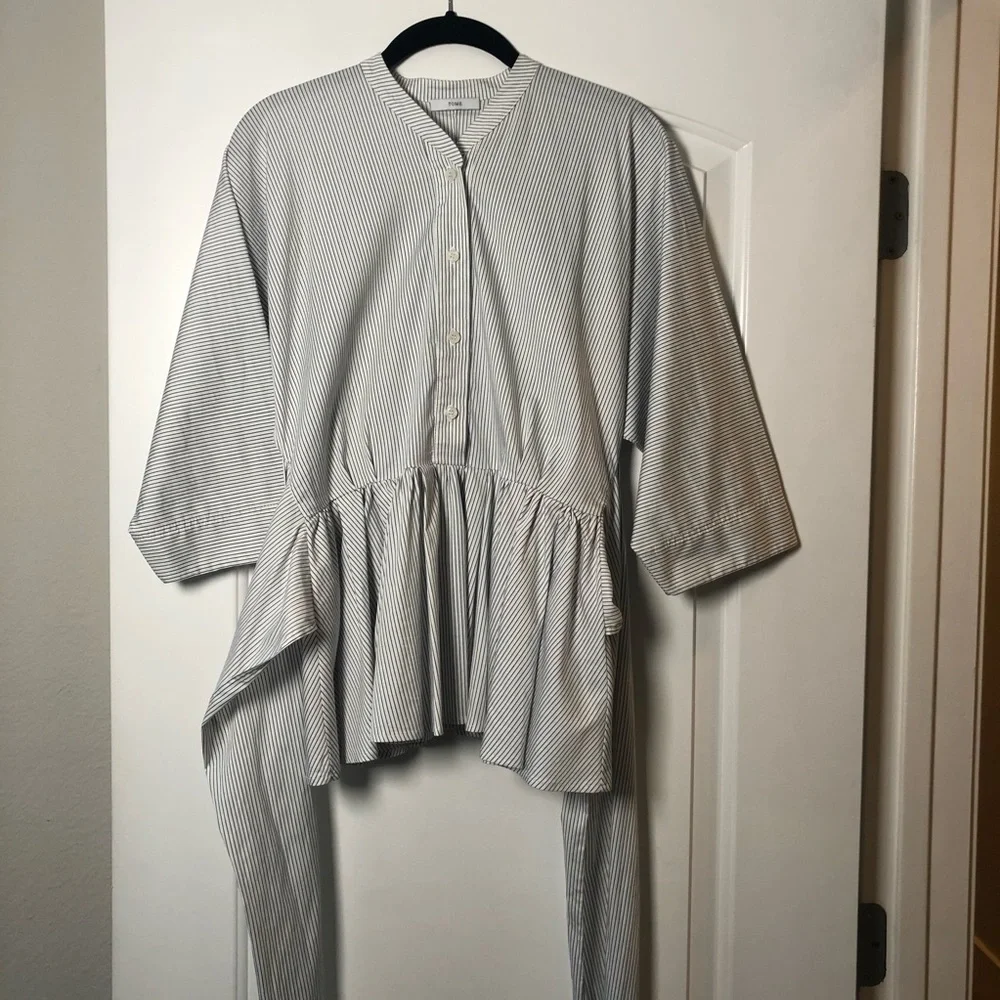 NWOT Tome Striped Peplum Shirt - Picture 10 of 15
